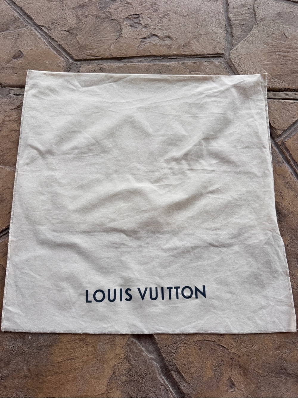 Louis Vuitton Dust Bag Cream 100% Cotton Storage Pouch 22x22.5 Authentic
